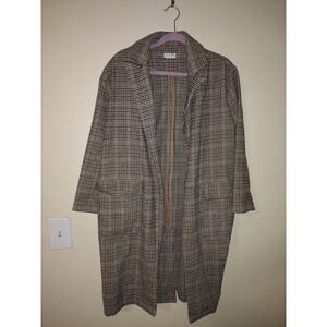 NET Ladies Houndstooth Check Blazer Coat Jacket Tan Black‎ Brown Size 6
